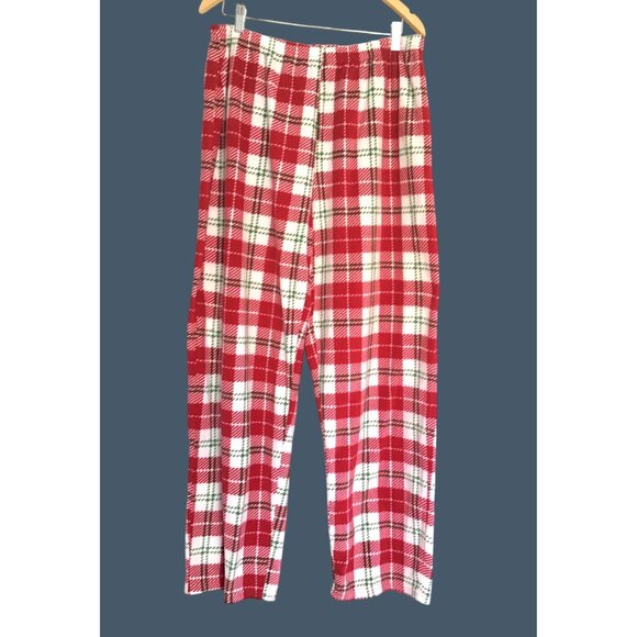 ED- MENS PLAID FLEECE ELASTIC WAIST STRAIGHT LEG PAJAMAS BOTTOMS SIZE X-LARGE - Picture 1 of 5